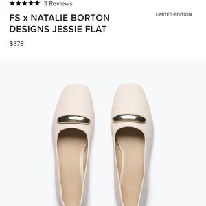 Freda Salvador Natalie Borton Cream Flats with Gold Accent